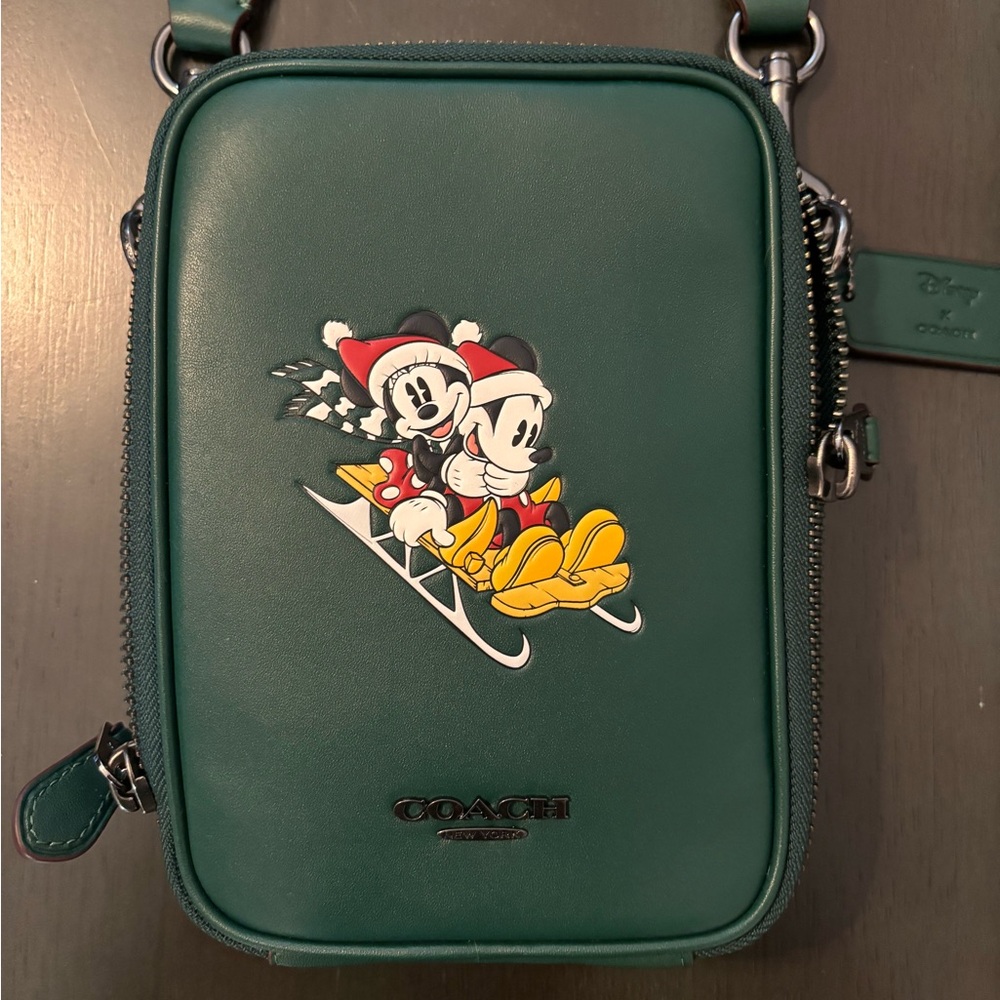 Disney x Coach Stanton crossbody Mickey and Minnie Christmas